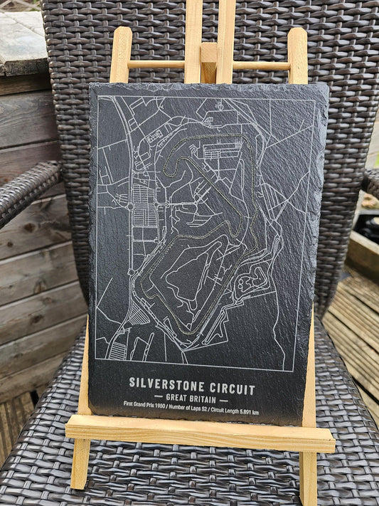 slate Silverstone Circuit Laser Engraved Slate Plaque – F1 Track