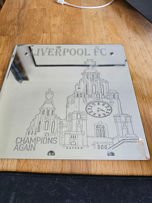 mirror Liverpool FC Engraved Mirror | 25cm x 25cm Hanging