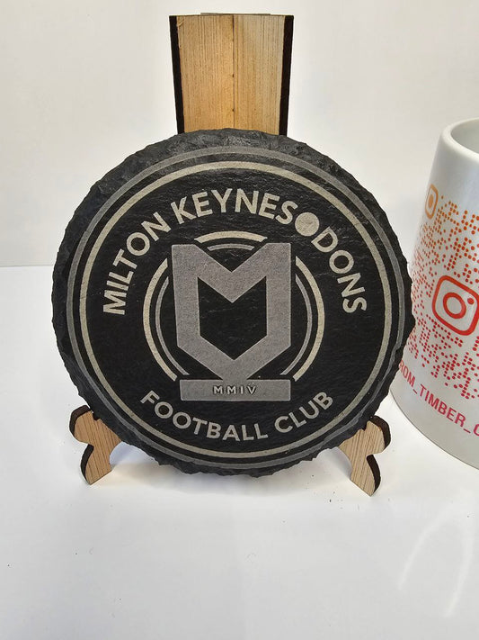 Slate Milton Keynes Dons FC Engraved Slate Coasters | Handmade