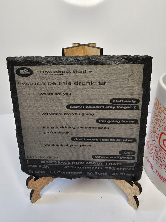Slate “I Wanna Be This Drunk” Engraved Slate Coasters | Funny Text
