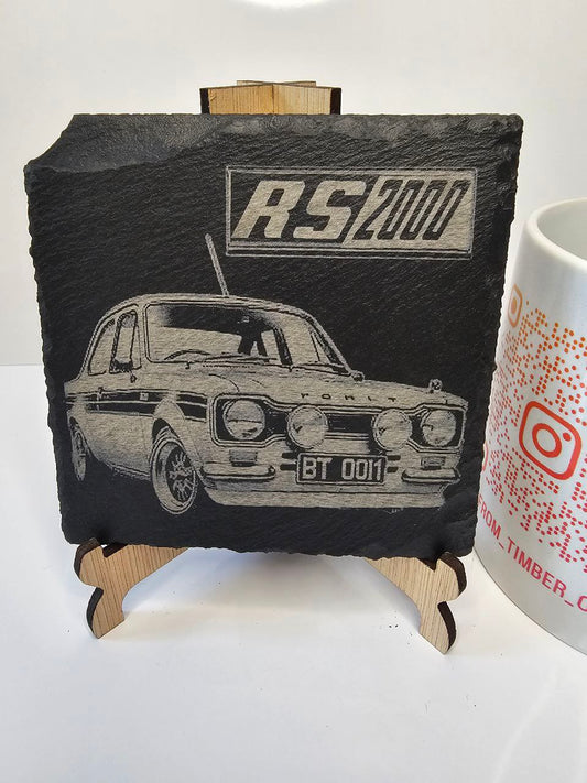 Slate Ford Escort RS2000 Engraved Slate Coasters
