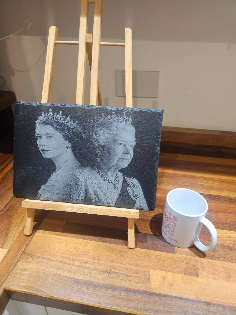 Queen Elizabeth II Tribute Slate Plaque | Royal Family Memorial Art