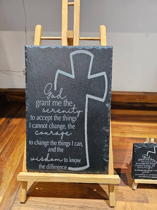 30cm x 20cm Premium Engraved Slate Plaque  Serenity Prayer