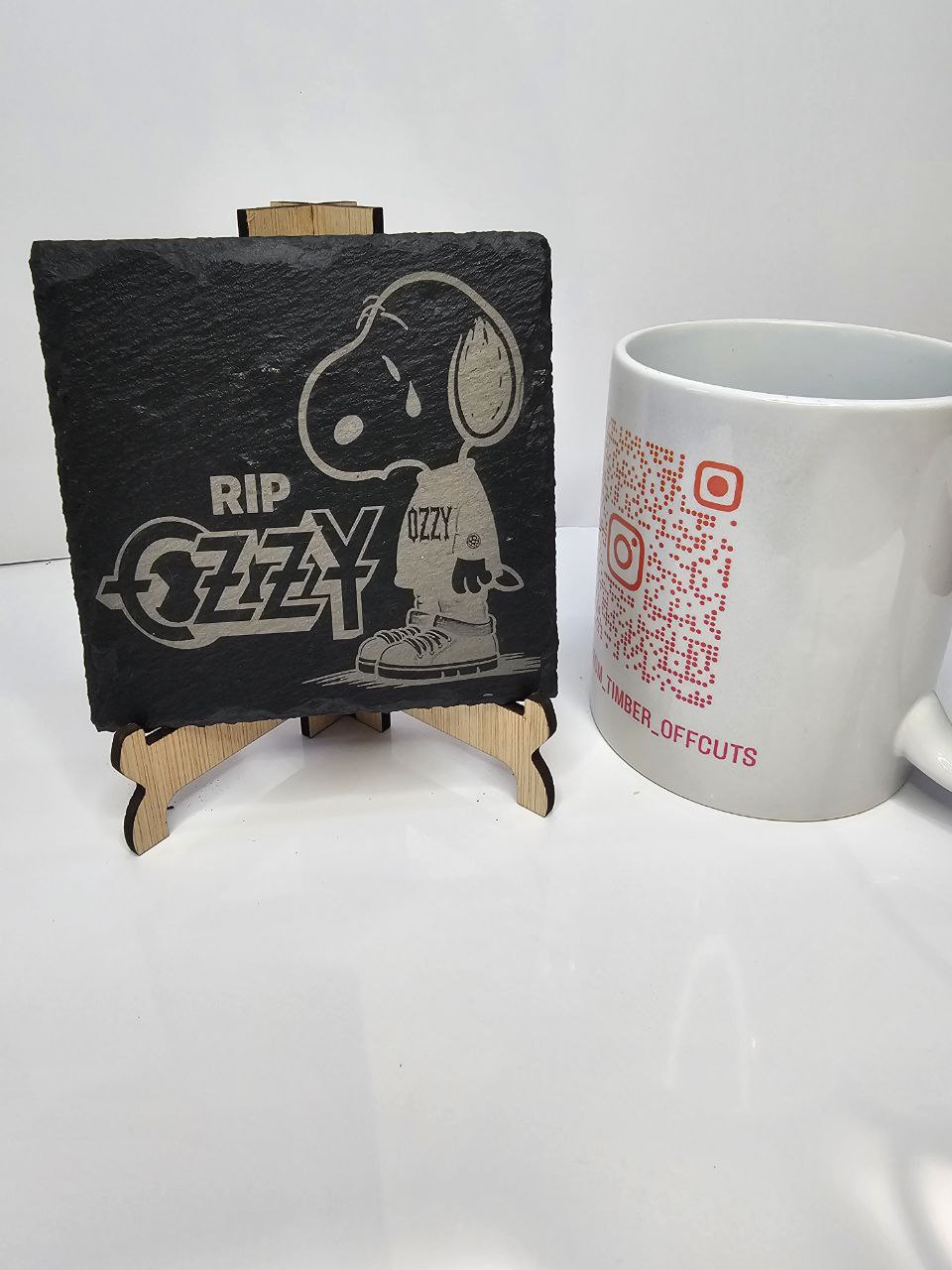 slate “RIP Ozzy Laser-Engraved Coasters –