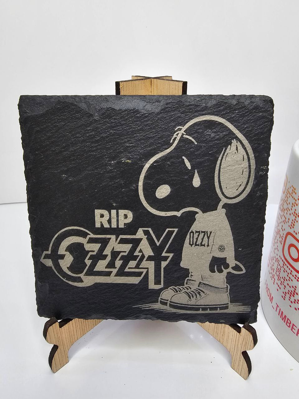 slate “RIP Ozzy Laser-Engraved Coasters –