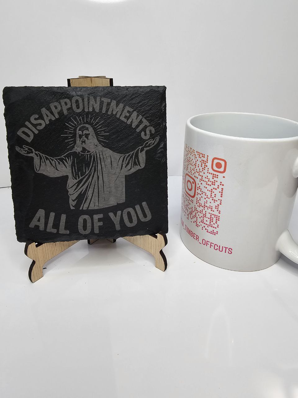 slate “Disappointments – All of You Laser-Engraved coaster
