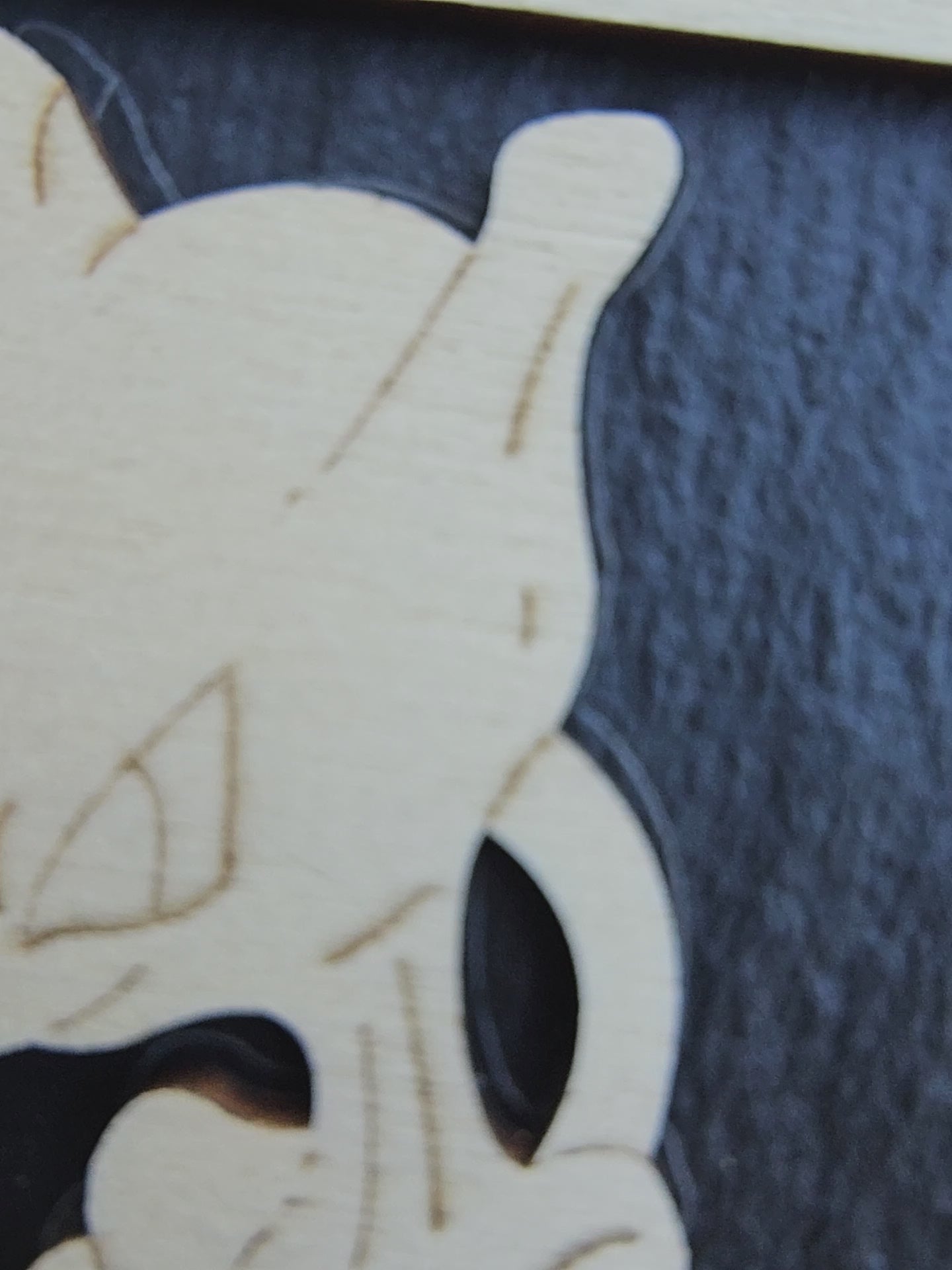 Mewtwo Pokémon Card Slate Art – Laser Engraved 3D Wooden Design | 30x20cm Handmade Slate | Gaming Wall Decor | Made in the UK