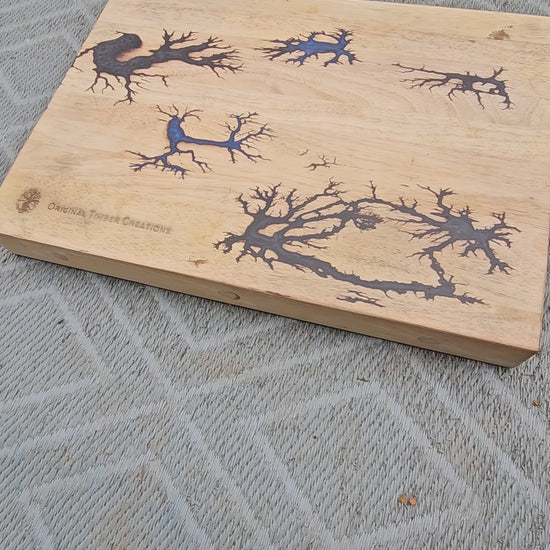 chopping board, Fractal Burned Butchers Block – Handmadd Lichtenberg