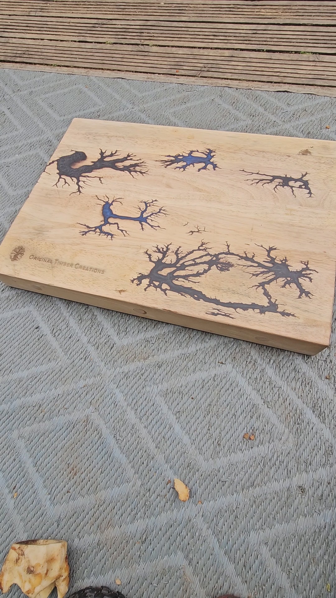 chopping board, Fractal Burned Butchers Block – Handmadd Lichtenberg