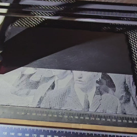 Laser Engraved Beatles Slate Art – Iconic 1960s Portrait on Natural Stone – Handmade UK Gift – 30x20cm
