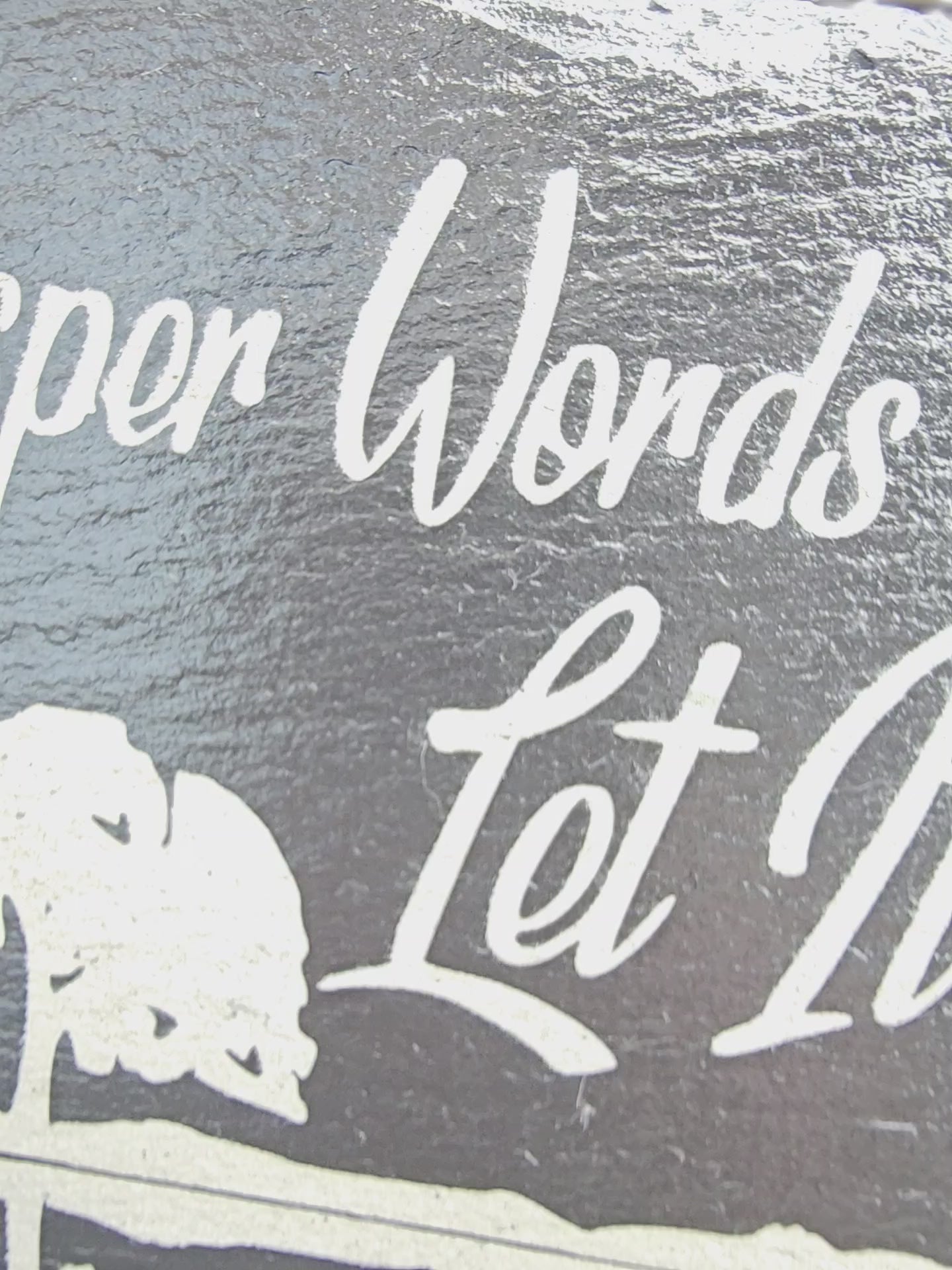 Let It Be Slate Sign | Whisper Words of Wisdom Beatles Quote | Hand Engraved 30cm x 20cm Plaque | Outdoor Garden Decor | UK Made