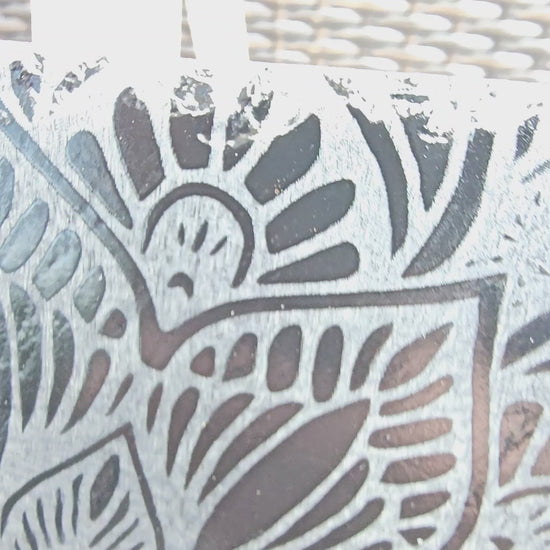 slate Full Mandala Engraved Plaque | Intricate Laser Etched Wall Art