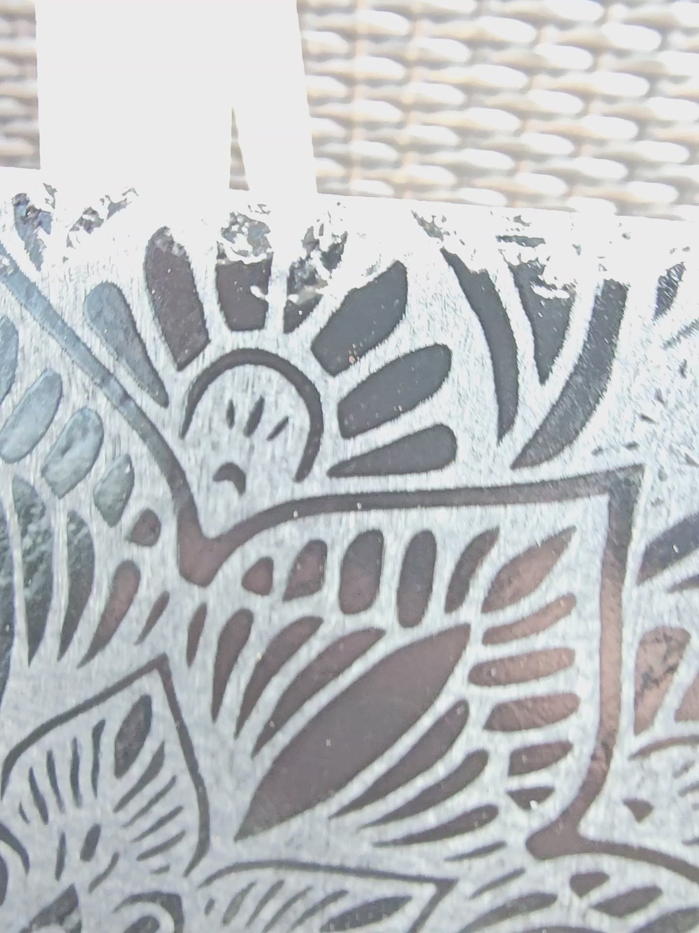slate Full Mandala Engraved Plaque | Intricate Laser Etched Wall Art