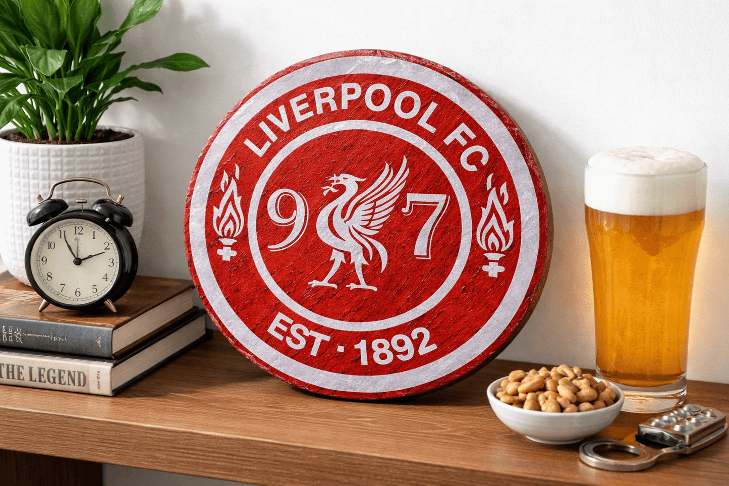 slate plaque Liverpool FC 97 Tribute 30cm Round Handcrafted in the UK