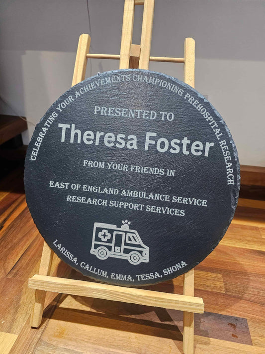 30cm round slate plaque.